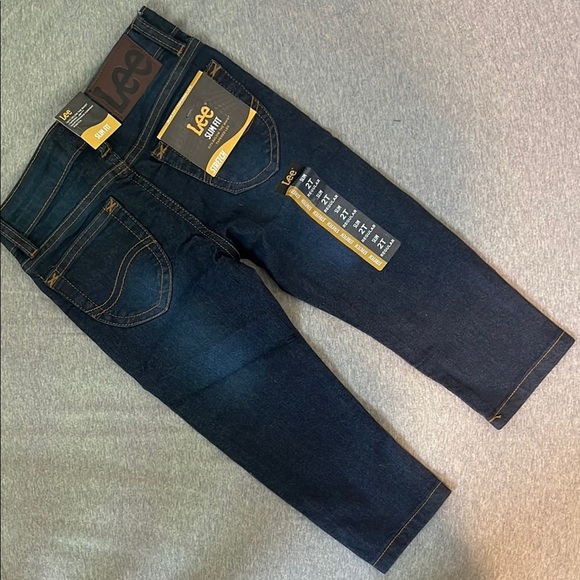 Lee Slim Fit Regular Stretch Dark Blue Denim Jeans Pants 2T Tapered Leg​​ - Picture 5 of 6